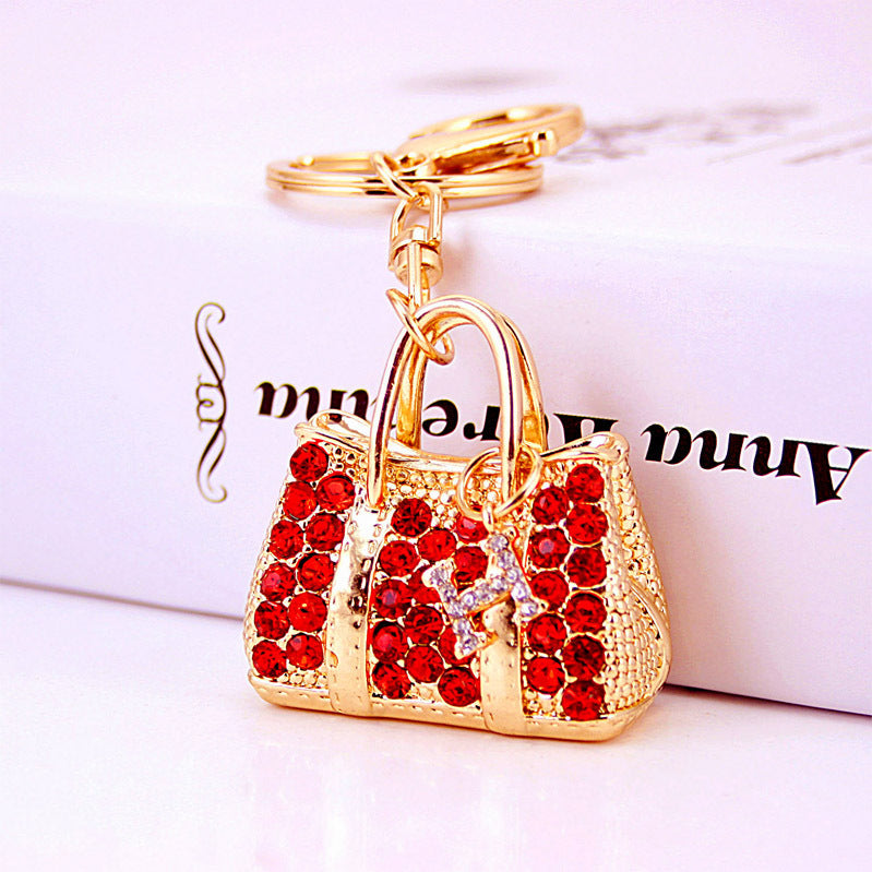 Wholesale Rhinestone Crystal Handbag Zinc Alloy Keychain